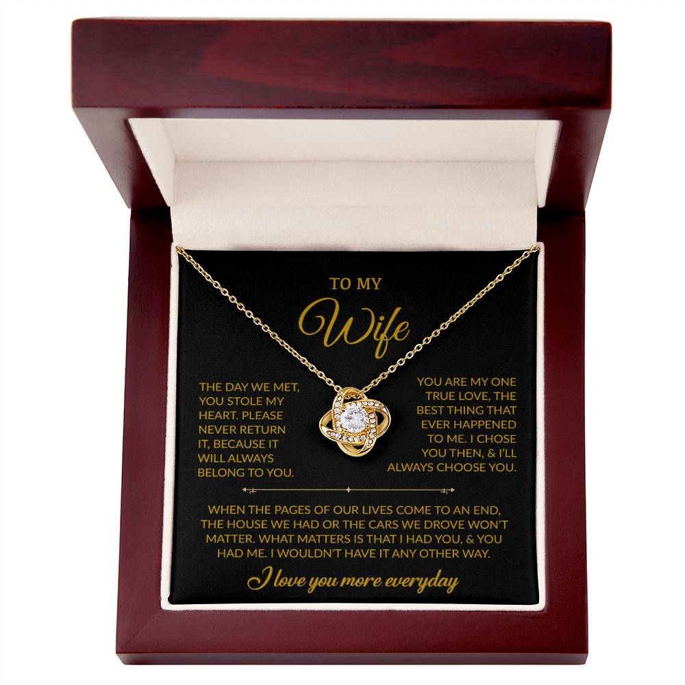To My Wife Necklace, Gift For Wife, Anniversary Gift For Wife, Necklace For Wife 27_7_Gold