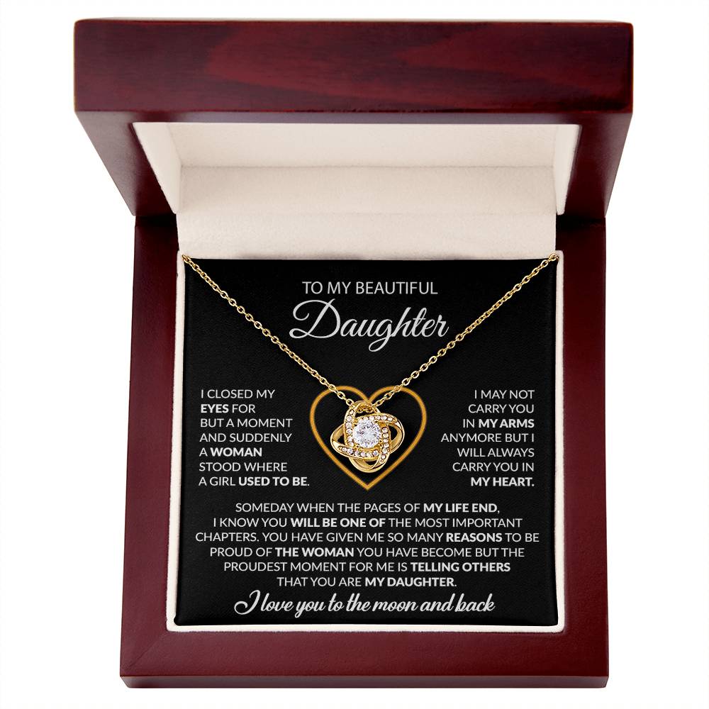 To My Daughter Necklace, Gift For Daughter From Dad, Daughter Father Necklace 9_12_Black