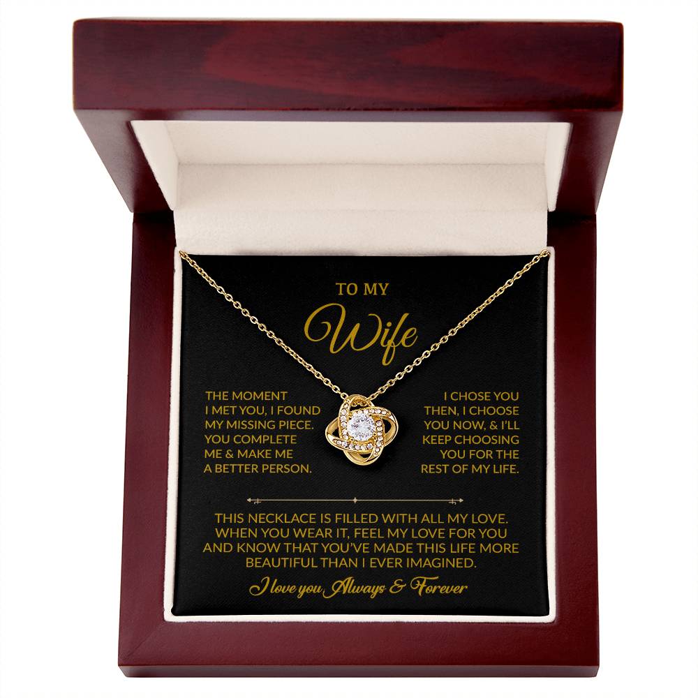 To My Wife Necklace, Gift For Wife, Anniversary Gift For Wife, Necklace For Wife 20_8_Gold