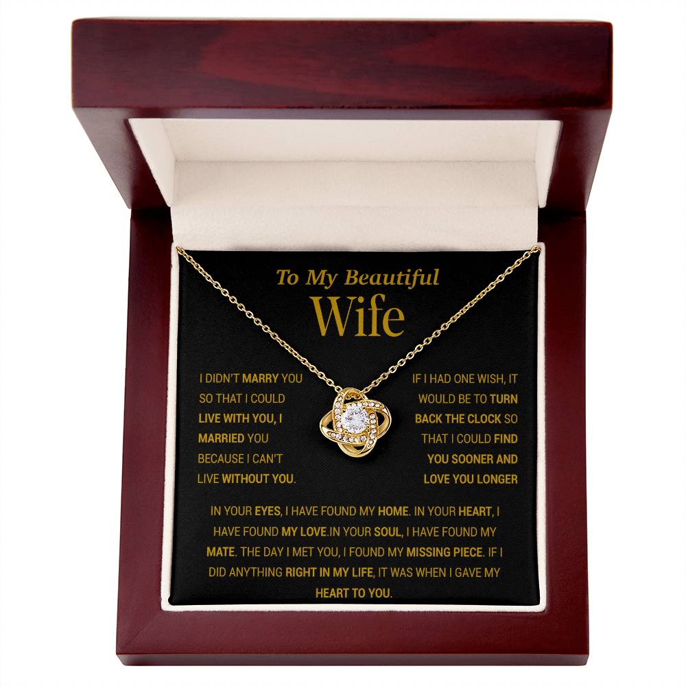 To My Wife Necklace, Gift For Wife, Anniversary Gift For Wife, Christmas Gift 27_11_Gold