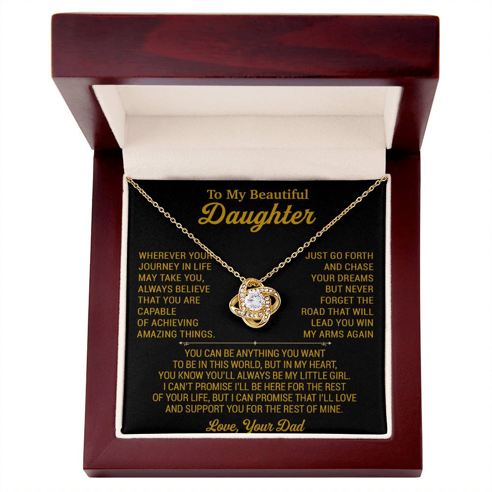 To My Daughter Necklace, Daughter Father Necklace, Daughter Gift From Dad 18_8_Gold