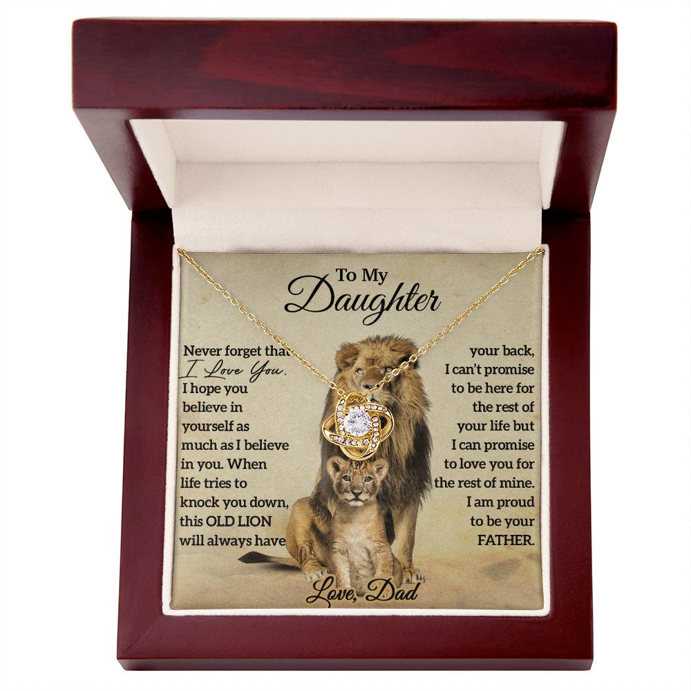 To My Daughter Lion Necklace, Daughter Birthday Gift, Lion Dad Gift