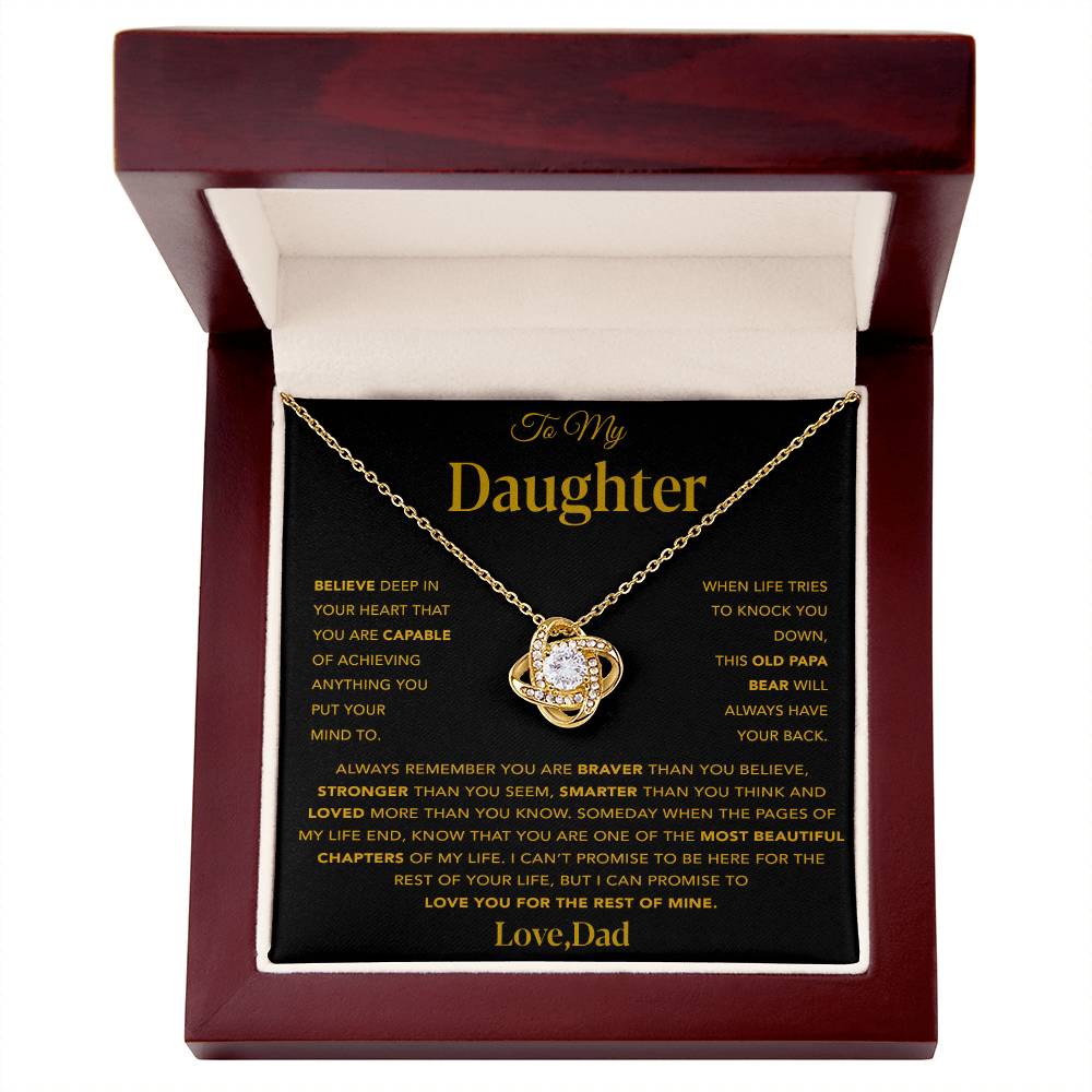 To My Daughter Necklace, Gift for Daughter from Dad, Father Daughter Necklace 13_12_Gold