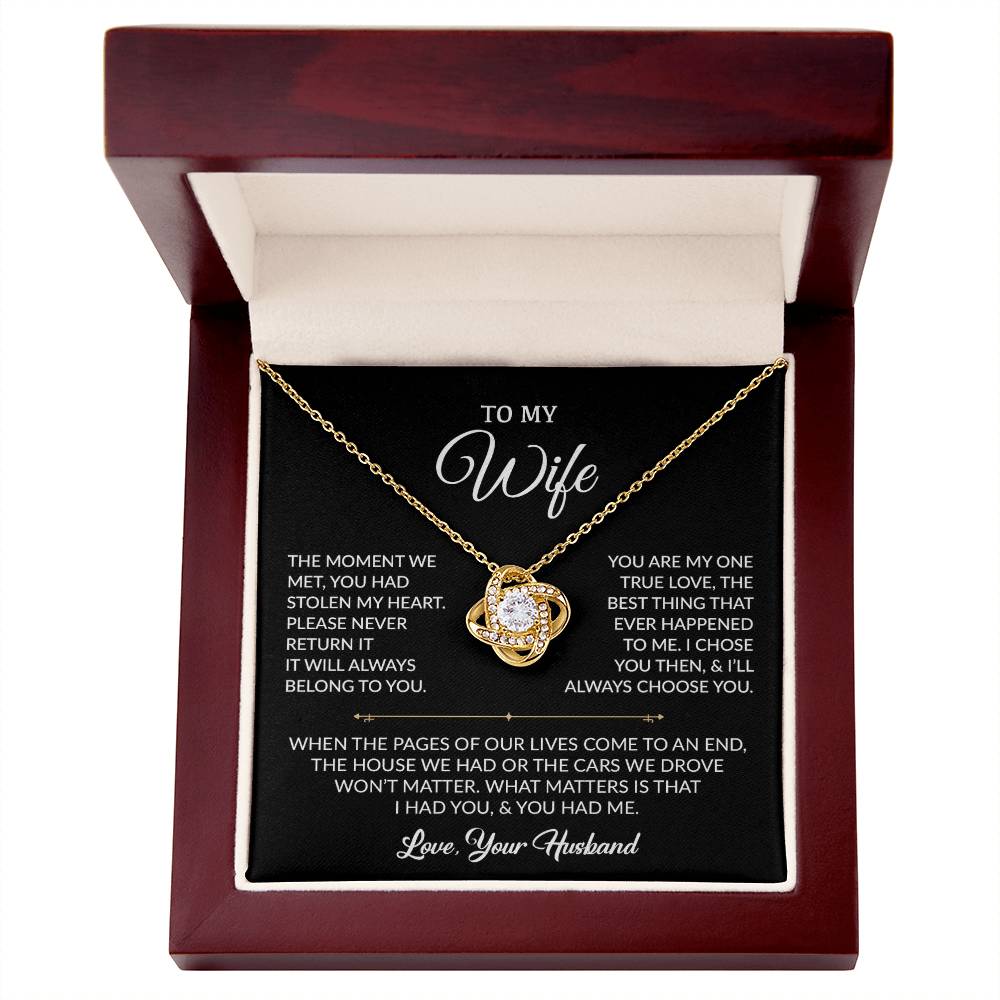 To My Wife Necklace, Gift For Wife, Anniversary Gift For Wife, Necklace For Wife 1_9_Black