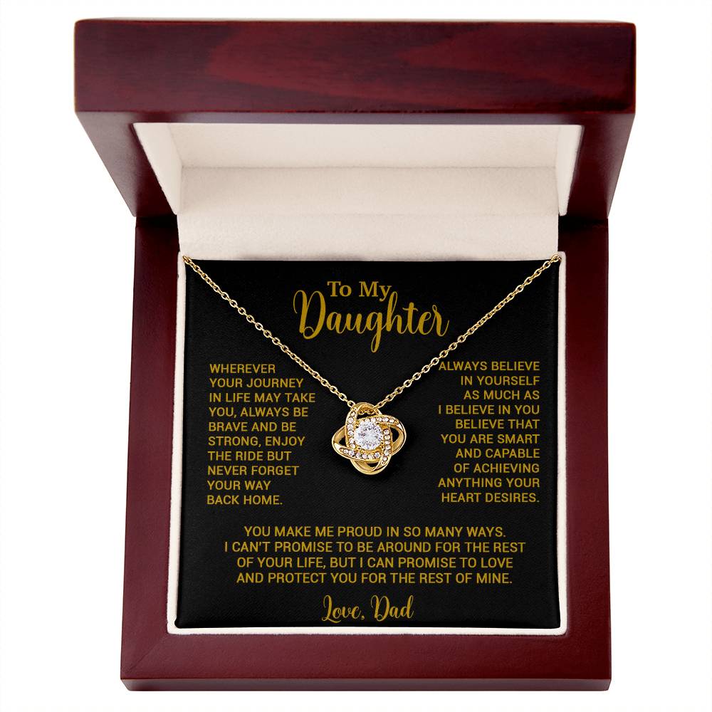 To My Daughter Necklace, Gift for Daughter from Dad, Father Daughter Necklace 3_6_Gold