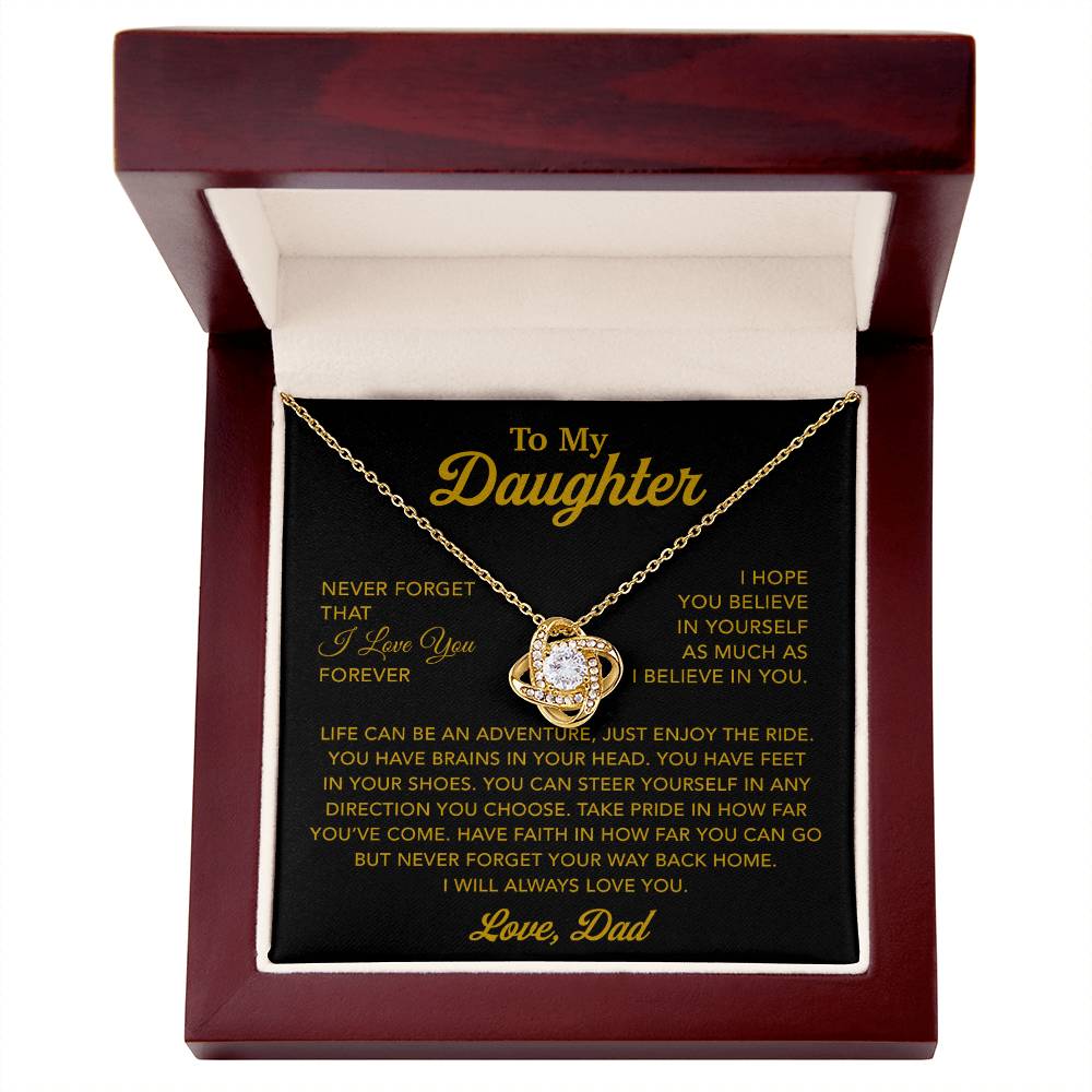 To My Daughter Necklace, Gift for Daughter from Dad, Father Daughter Necklace 10_1_Gold