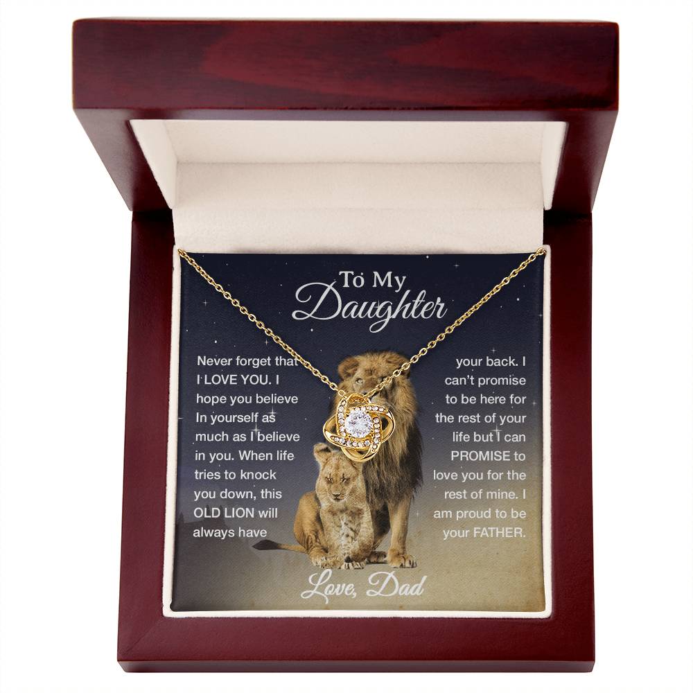 To My Daughter Necklace, Xmas Gift For Daughter From Dad, Daughter Father Lion