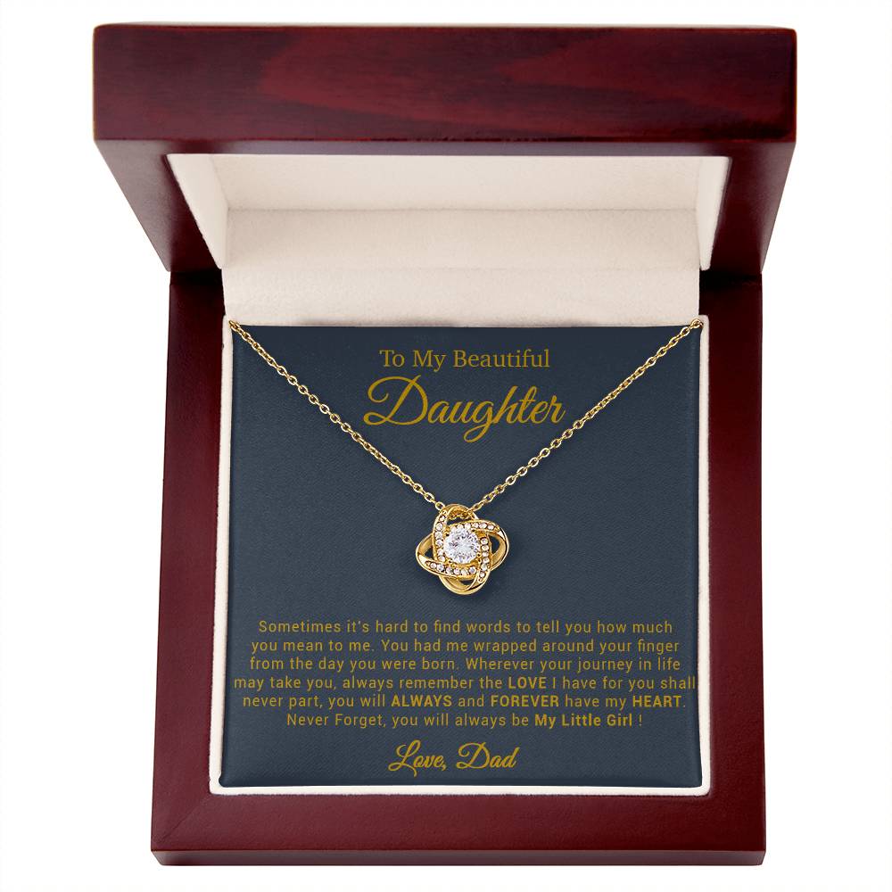 To My Daughter Necklace, Gift for Daughter from Dad, Father Daughter Necklace 20_4_Gold