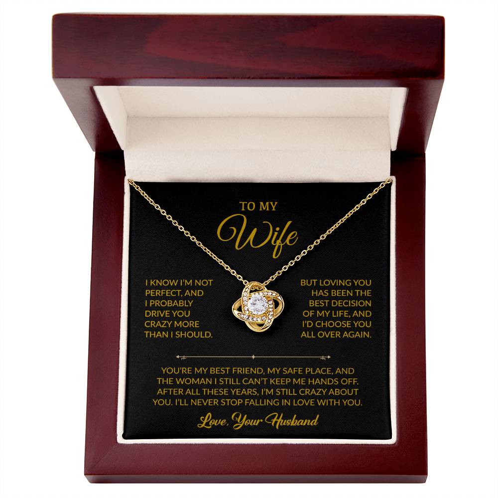 To My Wife Necklace, Gift For Wife, Anniversary Gift For Wife, Necklace For Wife 3_9_Gold