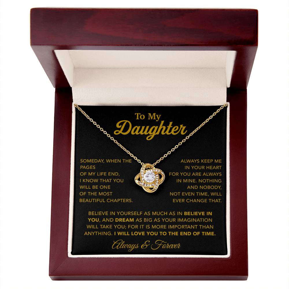 To My Daughter Necklace, Gift for Daughter from Dad, Father Daughter Necklace 12_6_Gold