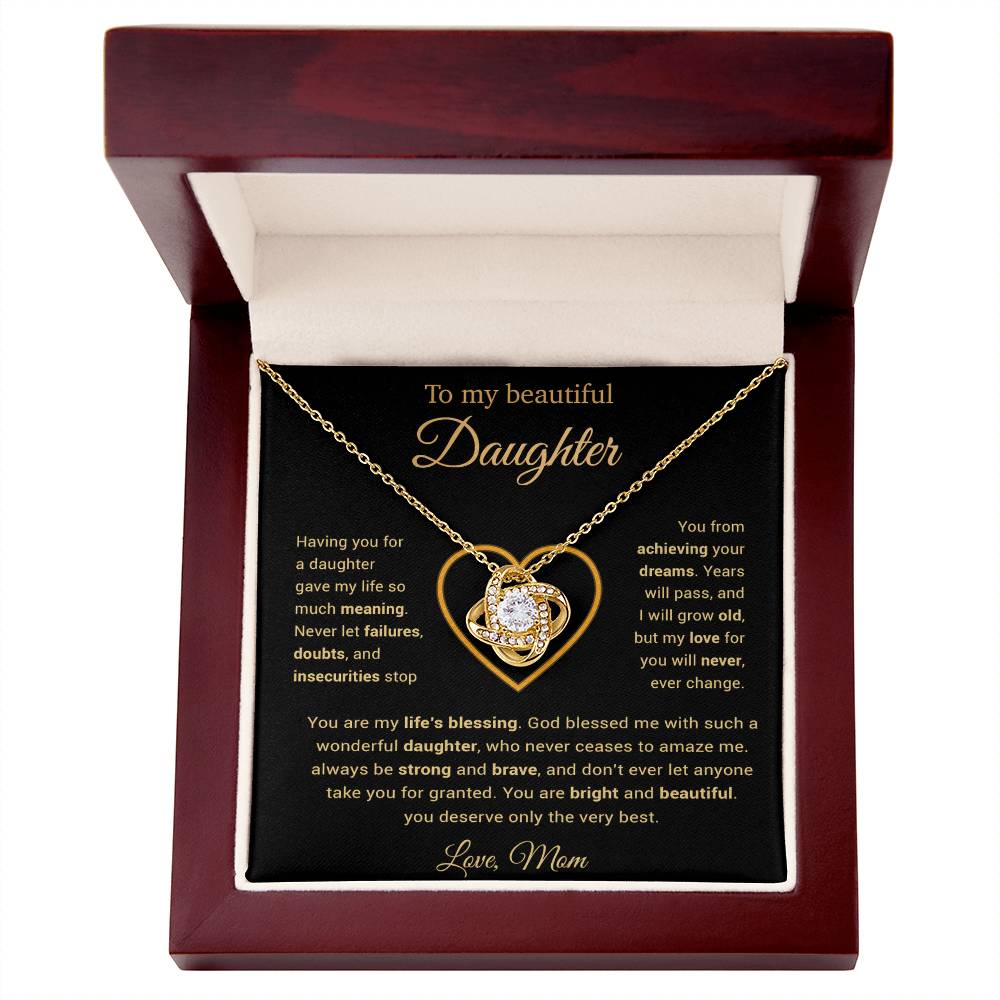 To My Daughter Necklace, Gift for Daughter from Mom, Daughter Mother Necklace 25_3_Gold