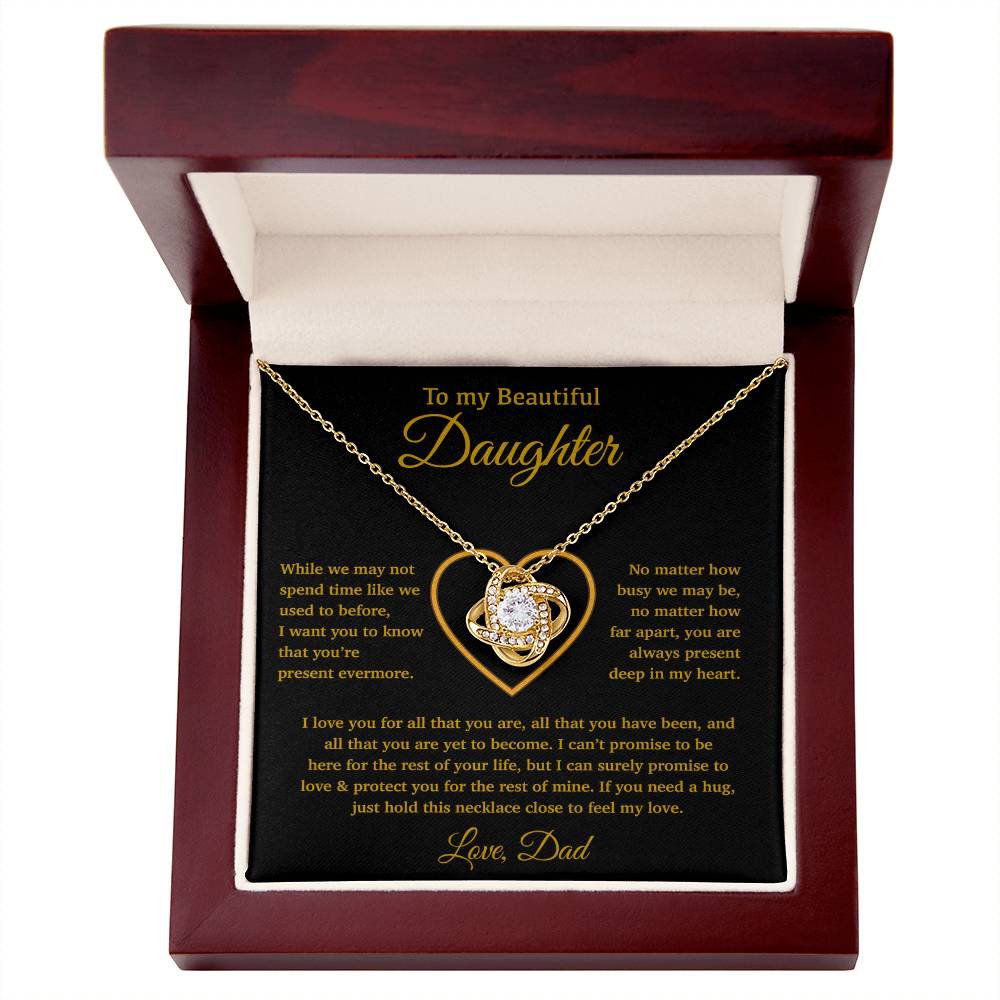 To My Daughter Necklace, Gift for Daughter from Dad, Father Daughter Necklace 11_6_Gold