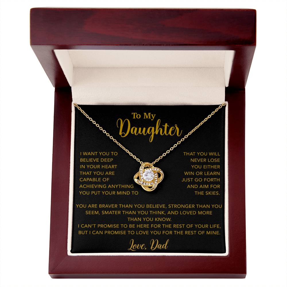 To My Daughter Necklace, Gift for Daughter from Dad, Father Daughter Necklace 18_5_Gold