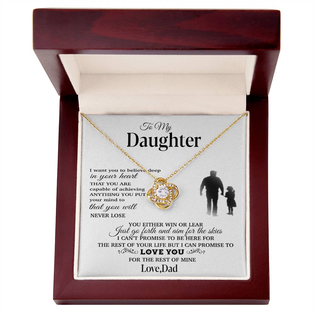 To My Daughter Necklace, Gift for Daughter from Dad, Father Daughter Necklace 30_11_White