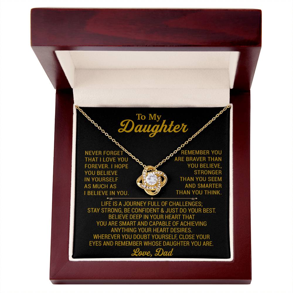 To My Daughter Necklace, Daughter Father Necklace, Daughter Gift From Dad 28_8_Gold
