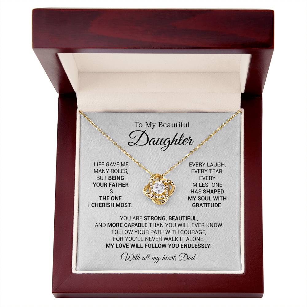 To My Daughter Necklace, Daughter Father Necklace, Daughter Gift From Dad 16_11_White
