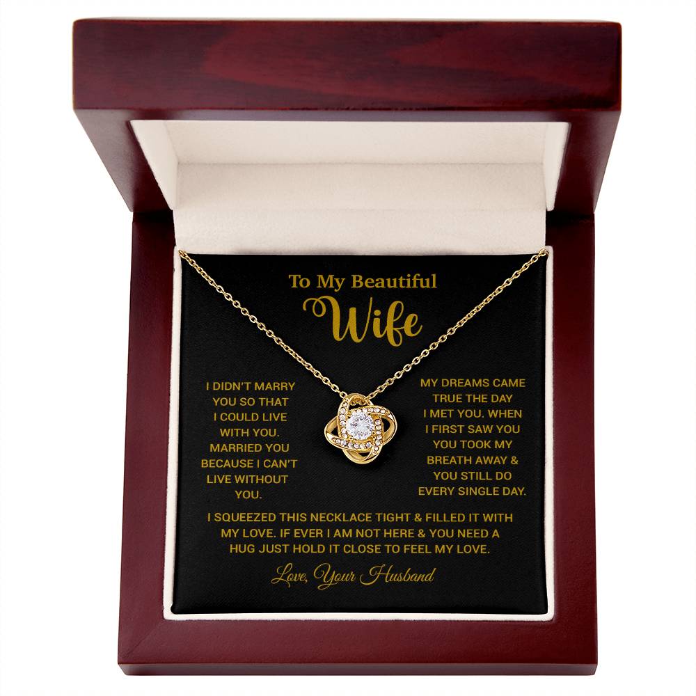 To My Wife Necklace, Wife Gift From Husband, Wife Husband Necklace, Christmas Gift 26_10_Gold