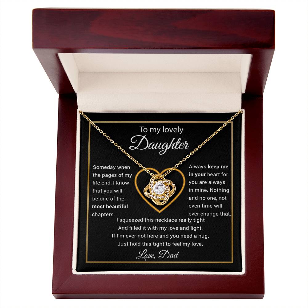 To My Daughter Necklace, Gift for Daughter from Dad, Daughter Father Necklace 27_11_Black