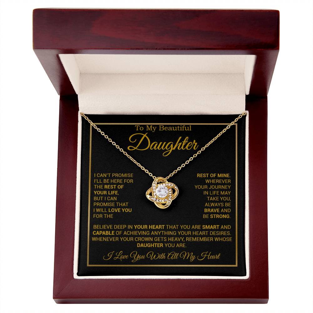 To My Daughter Necklace, Gift for Daughter from Dad And Mom Daughter_Gold