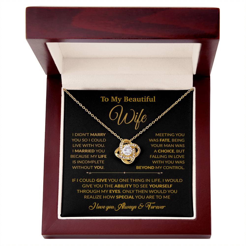 To My Wife Necklace, Gift For Wife, Anniversary Gift For Wife, Necklace For Wife 16_6_Gold