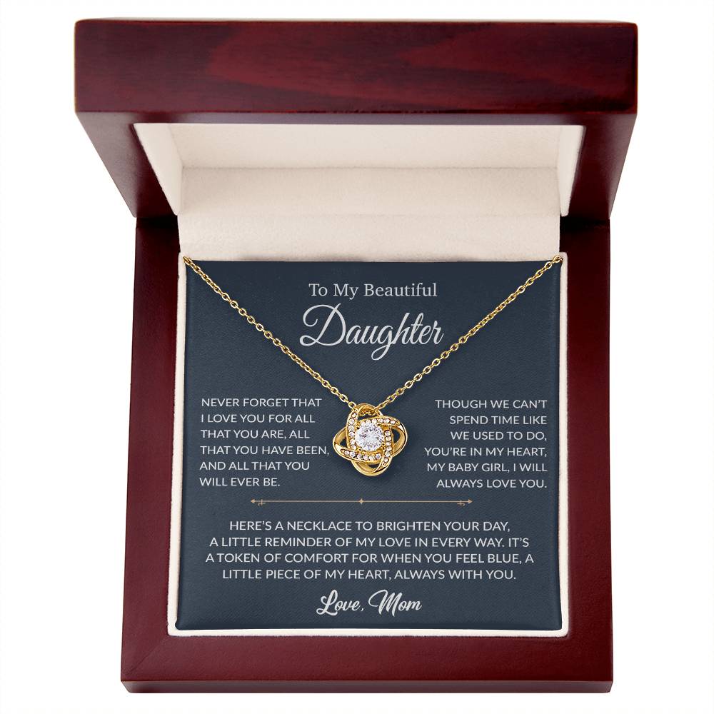 To My Daughter Necklace, Gift for Daughter from mom, Daughter mother Necklace 27_6_Blue