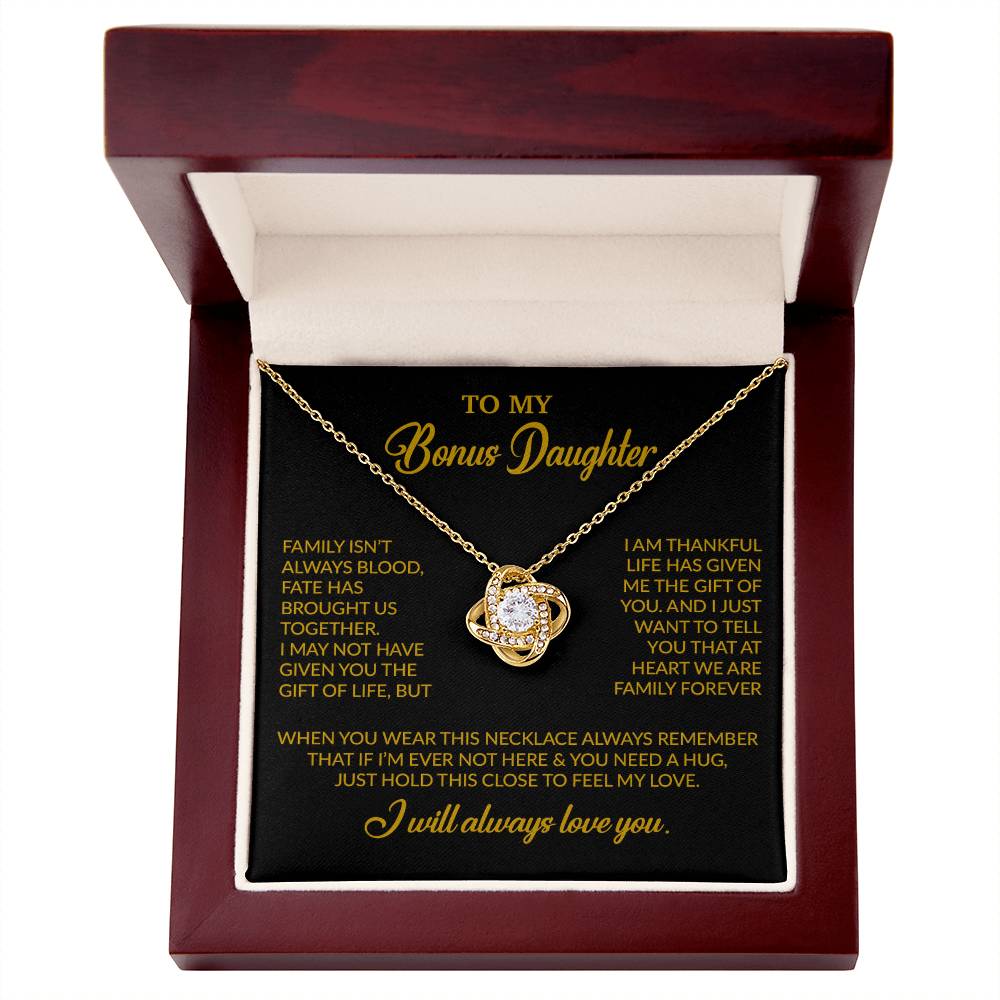 To My Bonus Daughter Necklace, Gift for Bonus Daughter, Step Daughter Birthday 2_10_Gold