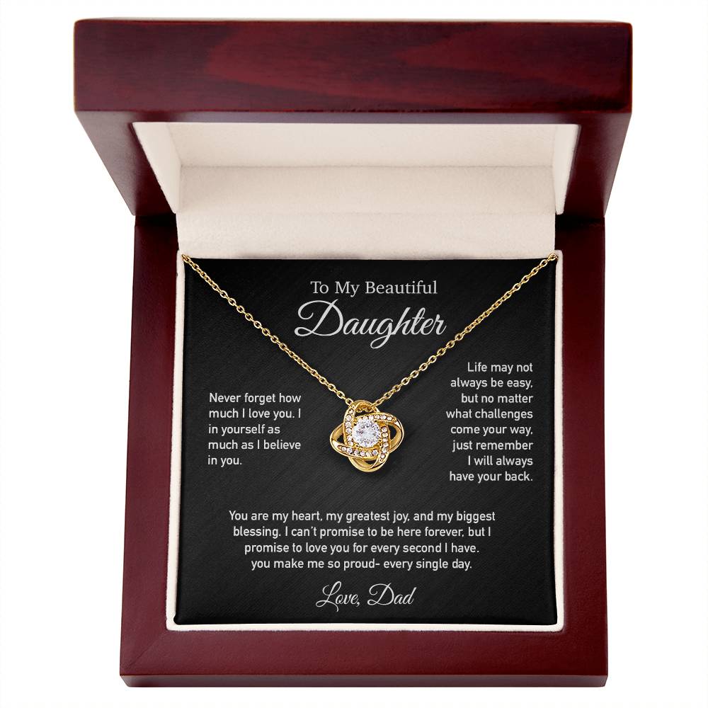 To My Daughter Necklace, Daughter Father Necklace, Daughter Gift From Dad 3_6_Black