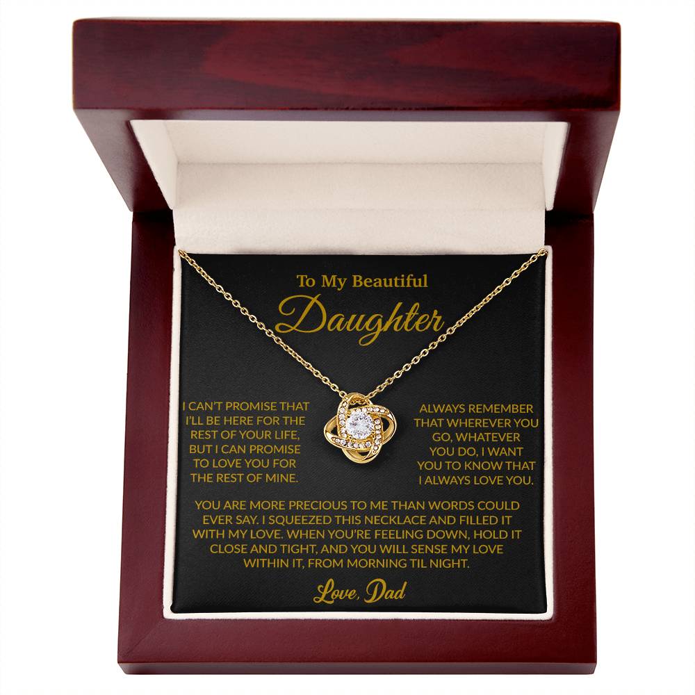To My Daughter Necklace, Gift for Daughter from Dad, Father Daughter Necklace 8_6_Gold