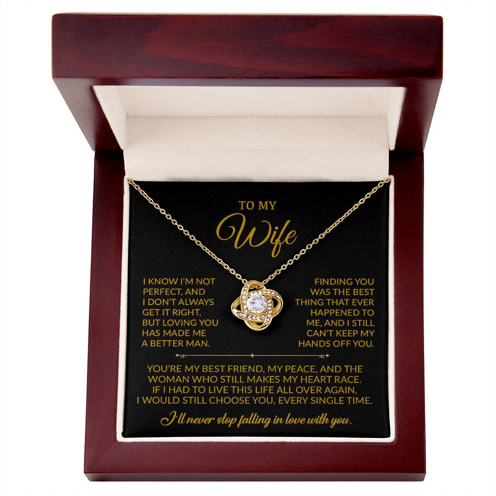 To My Wife Necklace, Gift For Wife, Anniversary Gift For Wife, Necklace For Wife 4_9_Gold
