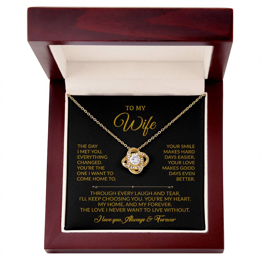 To My Wife Necklace, Gift For Wife, Anniversary Gift For Wife, Necklace For Wife 6_8_Gold