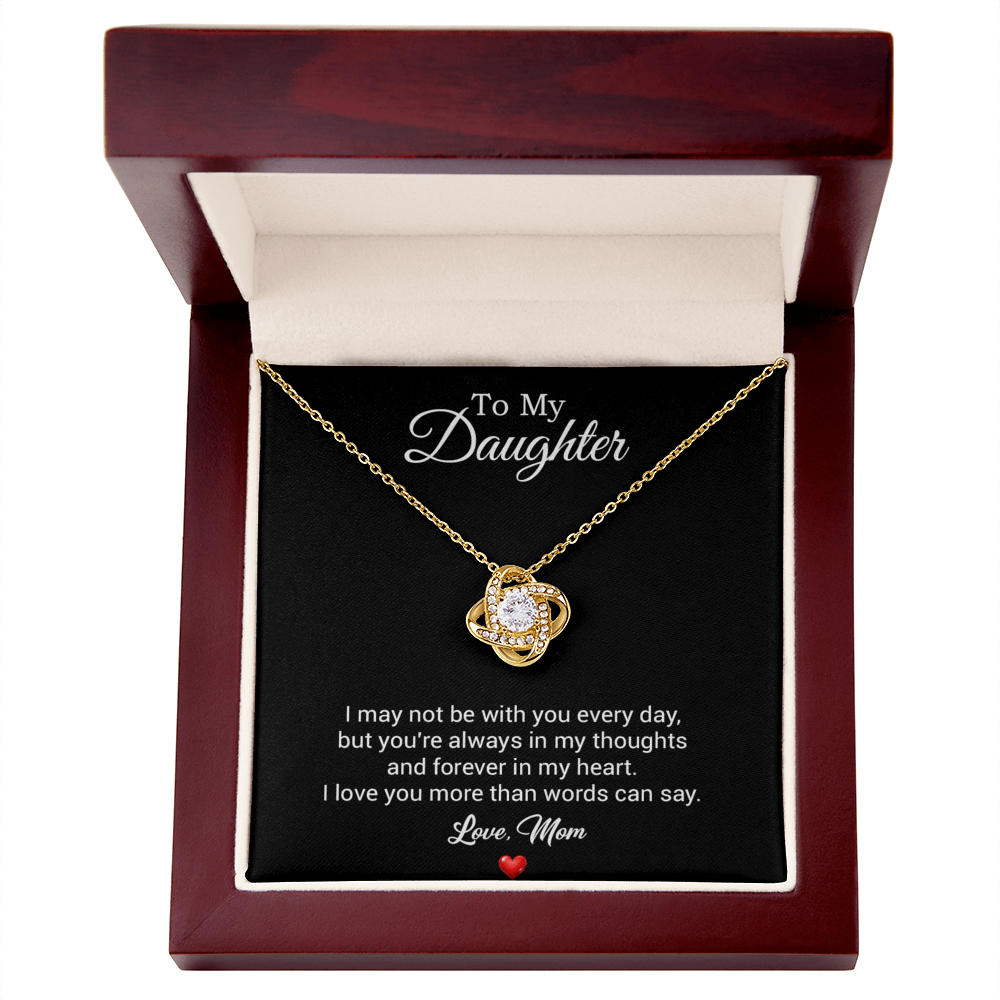 To My Daughter Necklace, Gift For Daughter From Mom, Daughter Mother Necklace 3_8_Black