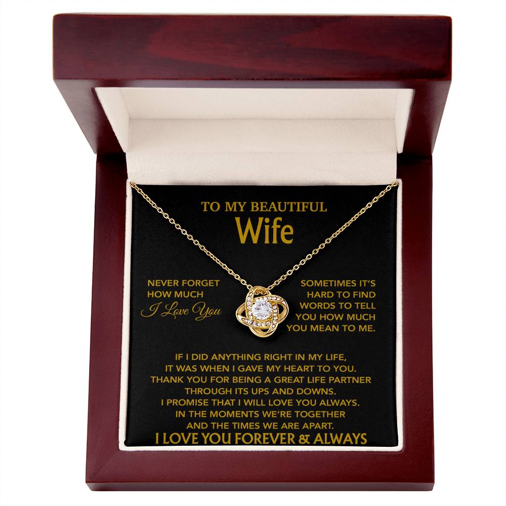 To My Wife Necklace, Christmas Gifts For Wife, Anniversary Cute Gift For Wife_Gold_20_8