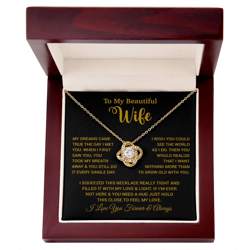 To My Wife Necklace, Wife Gift From Husband, Wife Husband Necklace, Christmas Gift 24_9_Gold