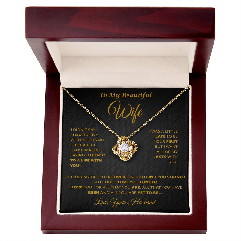 To My Wife Necklace, Wife Gift from Husband, Wife Birthday Gift, Birthday Gift 20_2_Gold