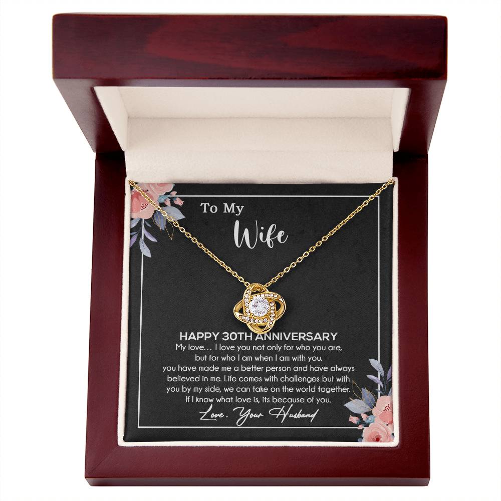 30th Anniversary Gift For Wife Necklace, 30 Year Anniversary, 30th Wedding Gift _Black