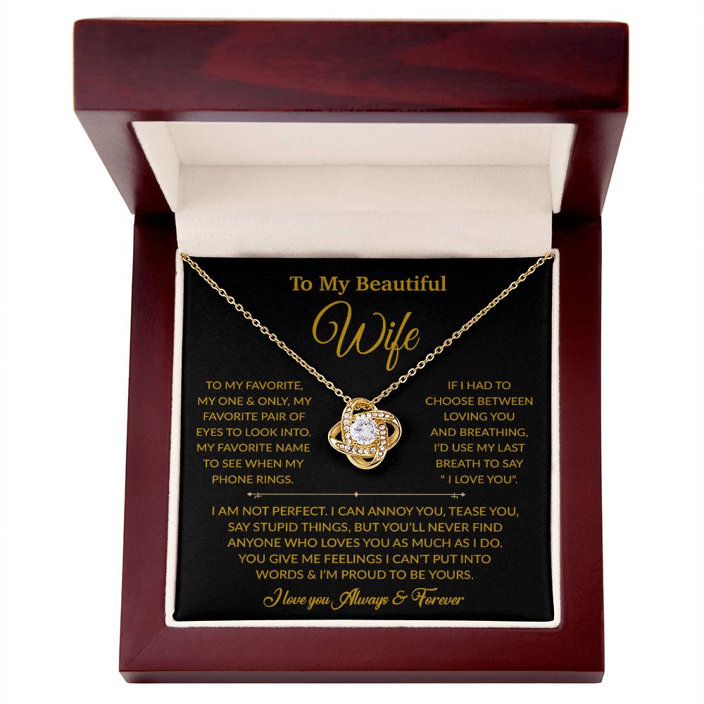 To My Wife Necklace, Gift For Wife, Anniversary Gift For Wife, Necklace For Wife 7_6_Gold