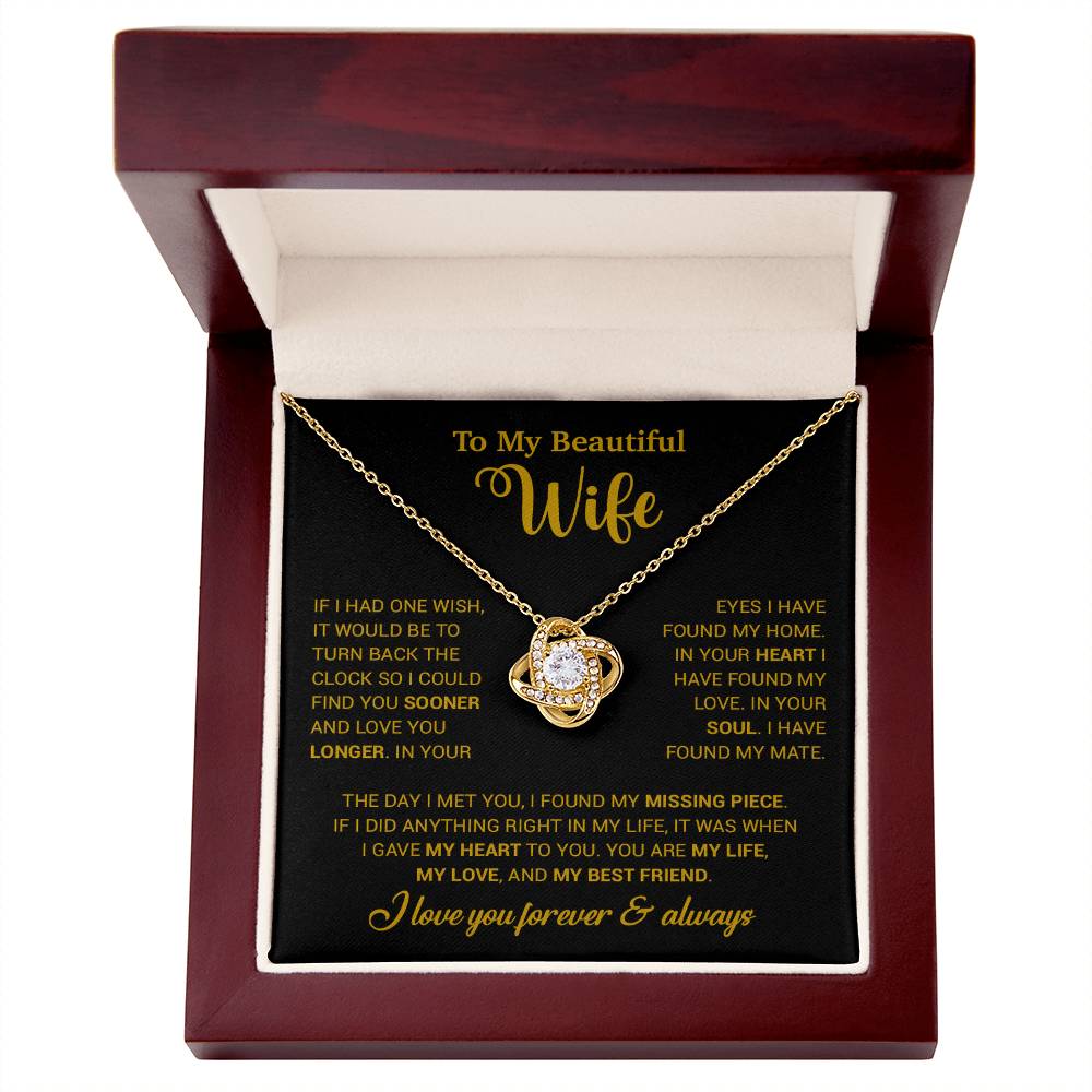 To My Wife Necklace, Wife Gift From Husband, Wife Husband Necklace, Christmas Gift 28_10_Gold