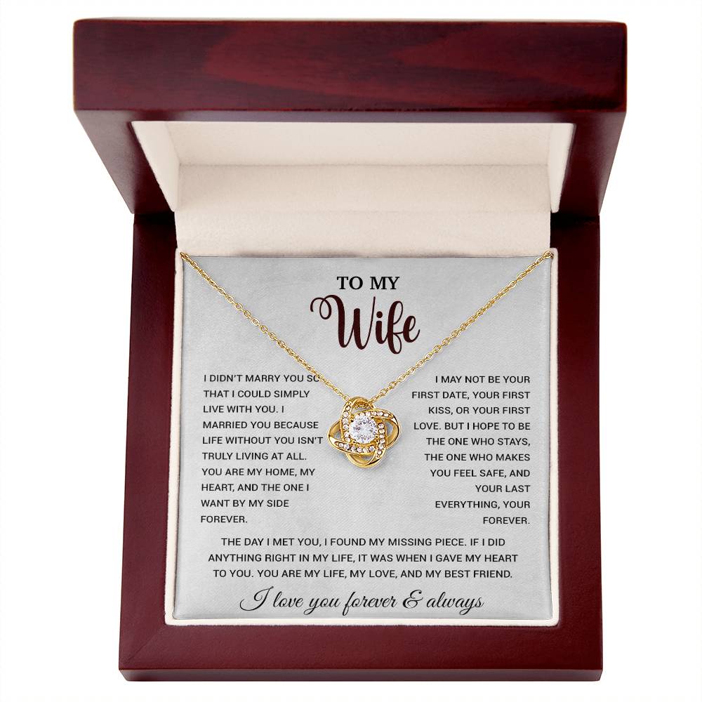 To My Wife Necklace, Gift For Wife, Anniversary Gift For Wife, Necklace For Wife 21_9_White