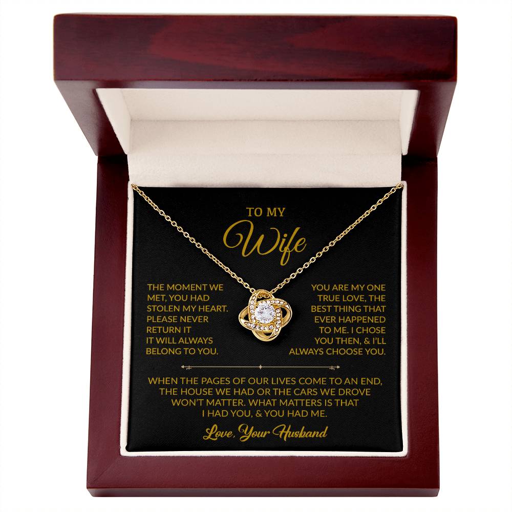 To My Wife Necklace, Gift For Wife, Anniversary Gift For Wife, Necklace For Wife 1_9_Gold