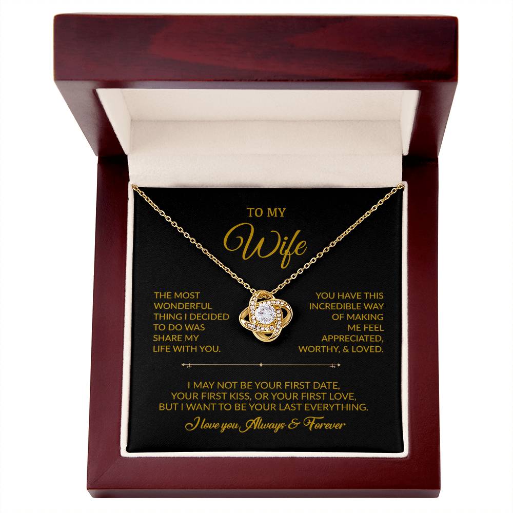 To My Wife Necklace, Gift For Wife, Anniversary Gift For Wife, Necklace For Wife 12_8_Gold