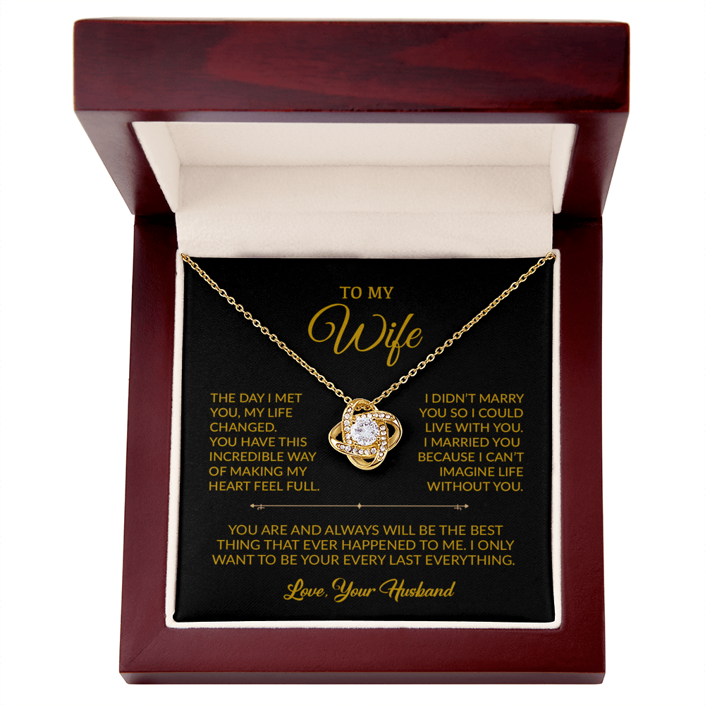 To My Wife Necklace, Gift For Wife, Anniversary Gift For Wife, Necklace For Wife 10_9_Gold