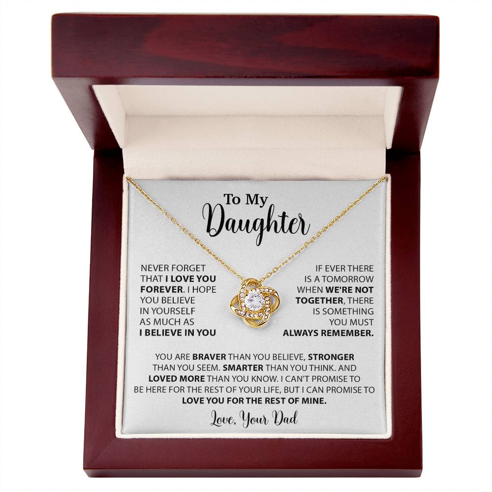 To My Daughter Necklace Gift for Daughter from Dad,Daughter Father Necklace 14_4_White