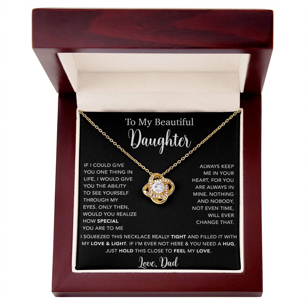 To My Daughter Necklace, Gift for Daughter from Dad, Father Daughter Necklace  4_5_Black