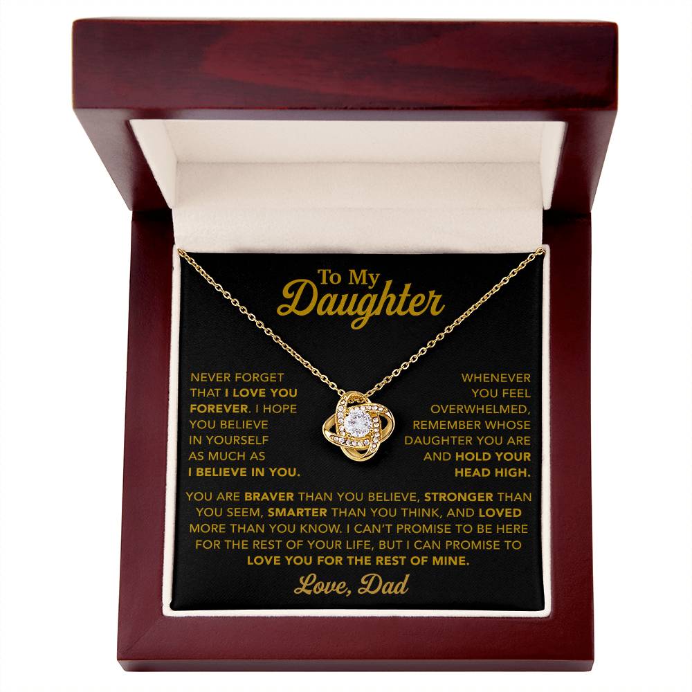 To My Daughter Necklace, Gift for Daughter from Dad, Father Daughter Necklace  27_11_Gold