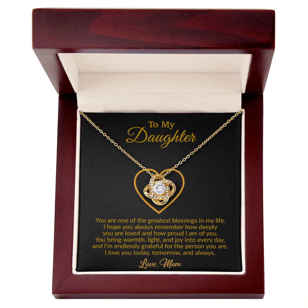 To My Daughter Necklace, Gift for Daughter from Mom, Mother Daughter Necklace 18_8_Gold