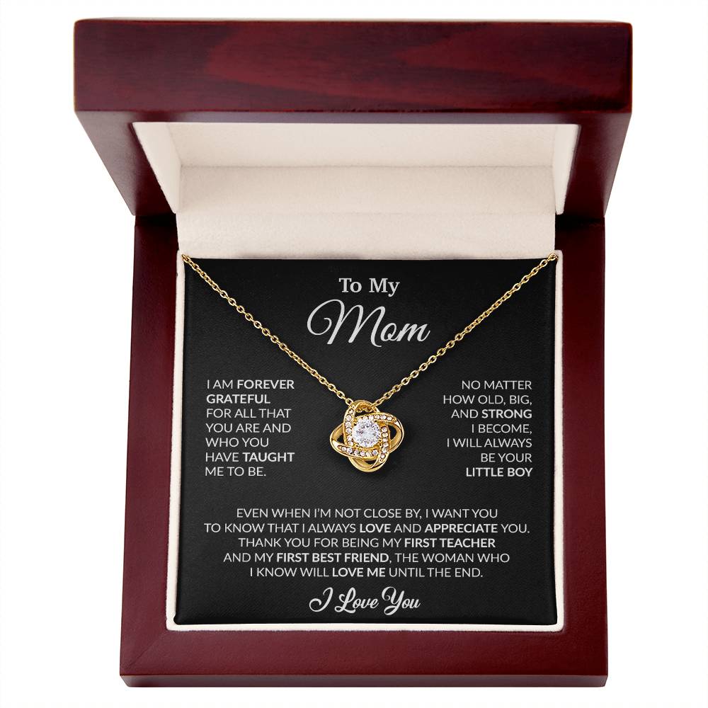 To My Mom Necklace, Gift For Mom From Daughter, Mother's Day Gifts 3_4_Black
