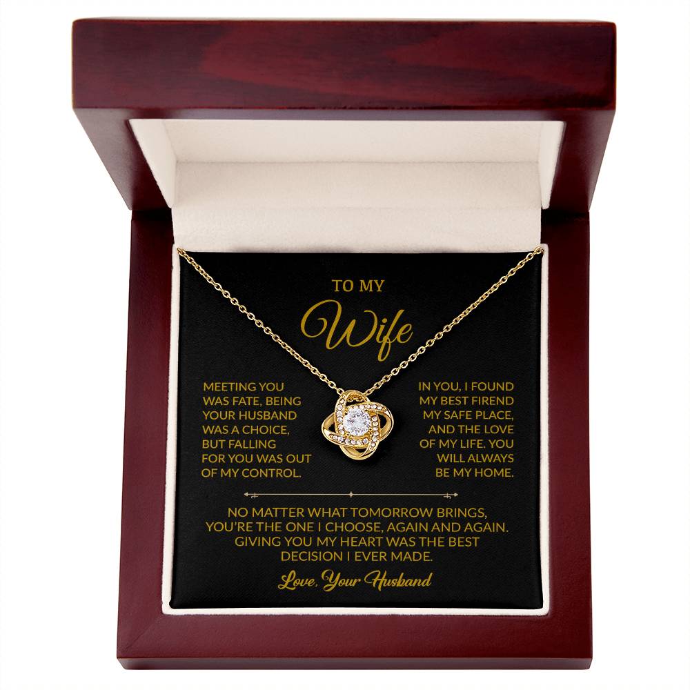 To My Wife Necklace, Gift For Wife, Anniversary Gift For Wife, Necklace For Wife 22_8_Gold