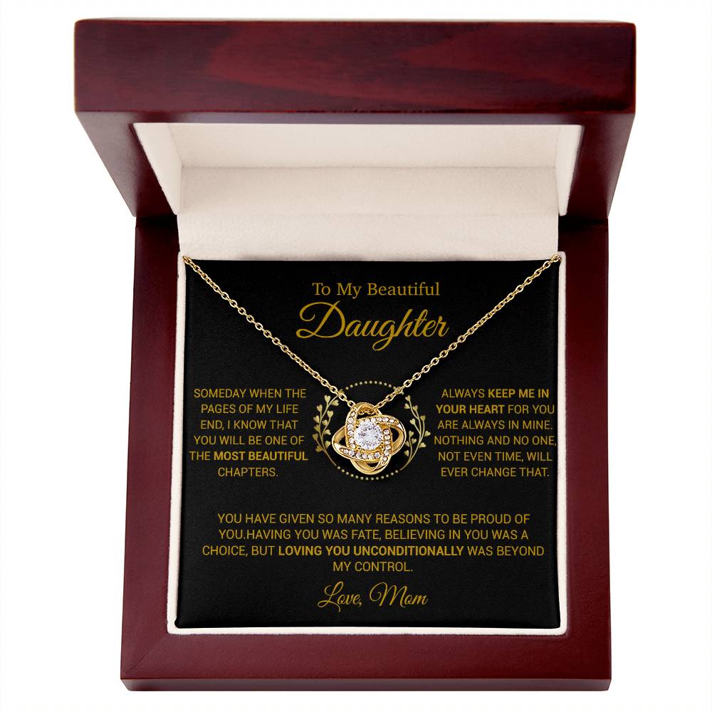 To My Daughter Necklace, Gift for Daughter from Mom, Daughter Mother Necklace 16_12_Gold