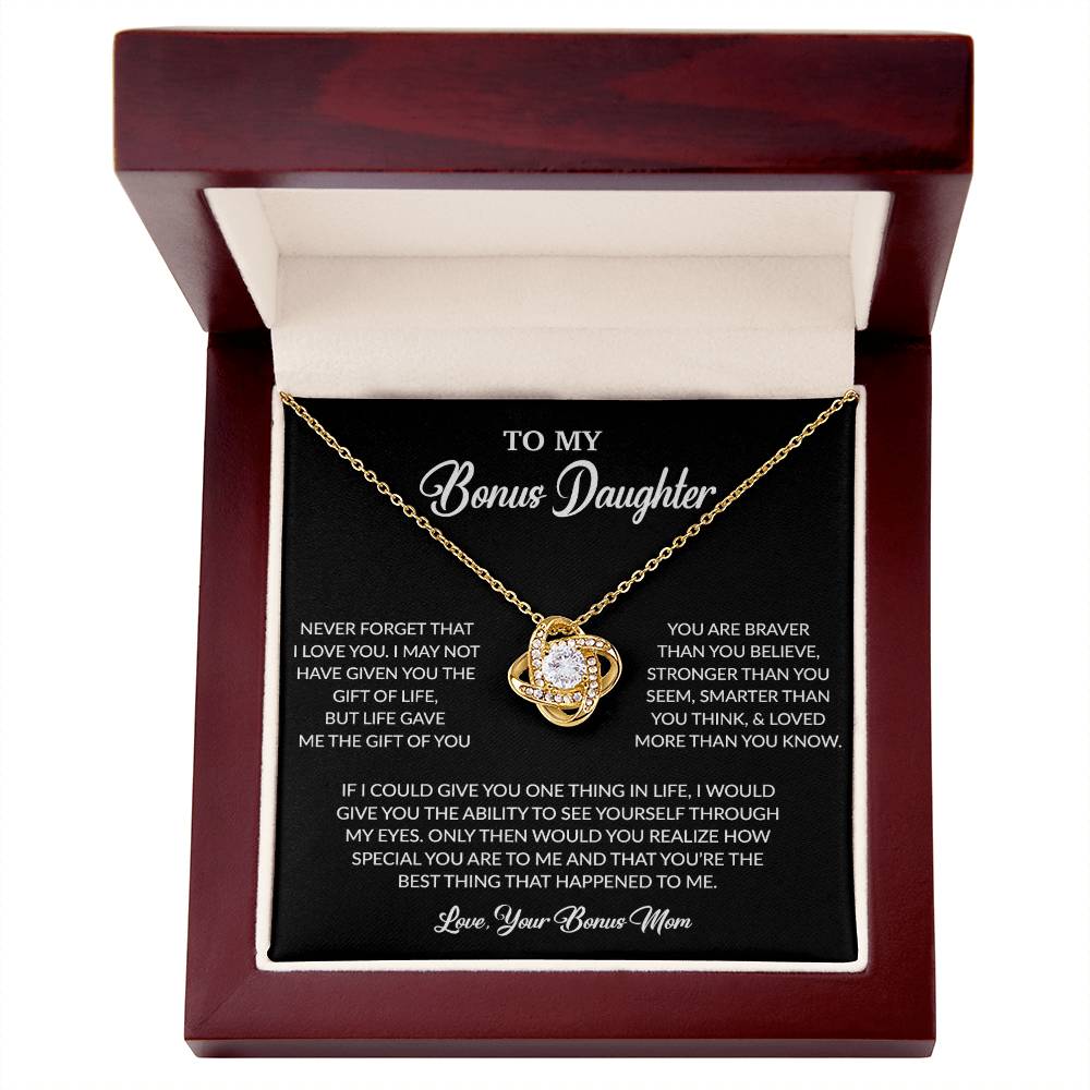 To My Bonus Daughter Necklace, Gift for Bonus Daughter, Step Daughter Birthday 5_6_Black
