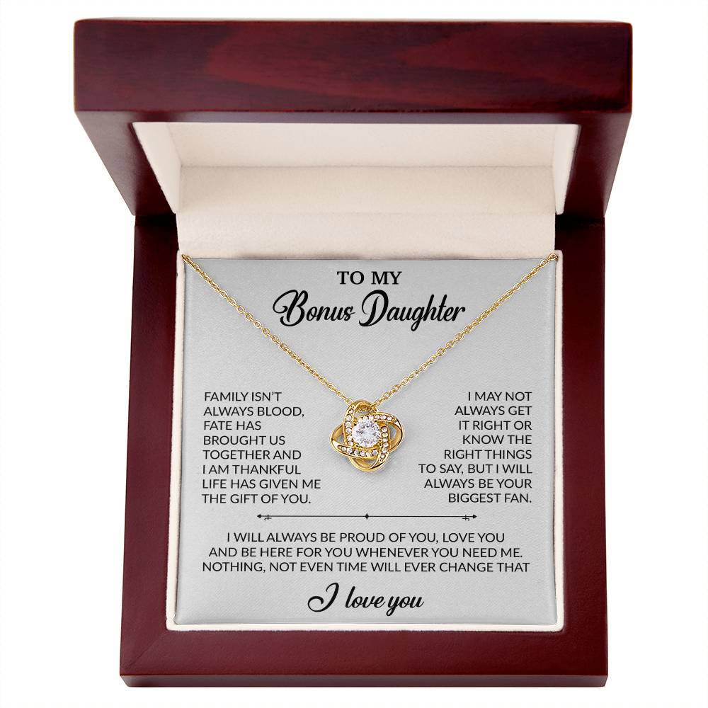 To My Bonus Daughter Necklace, Gift for Bonus Daughter, Step Daughter Birthday 20_2_White